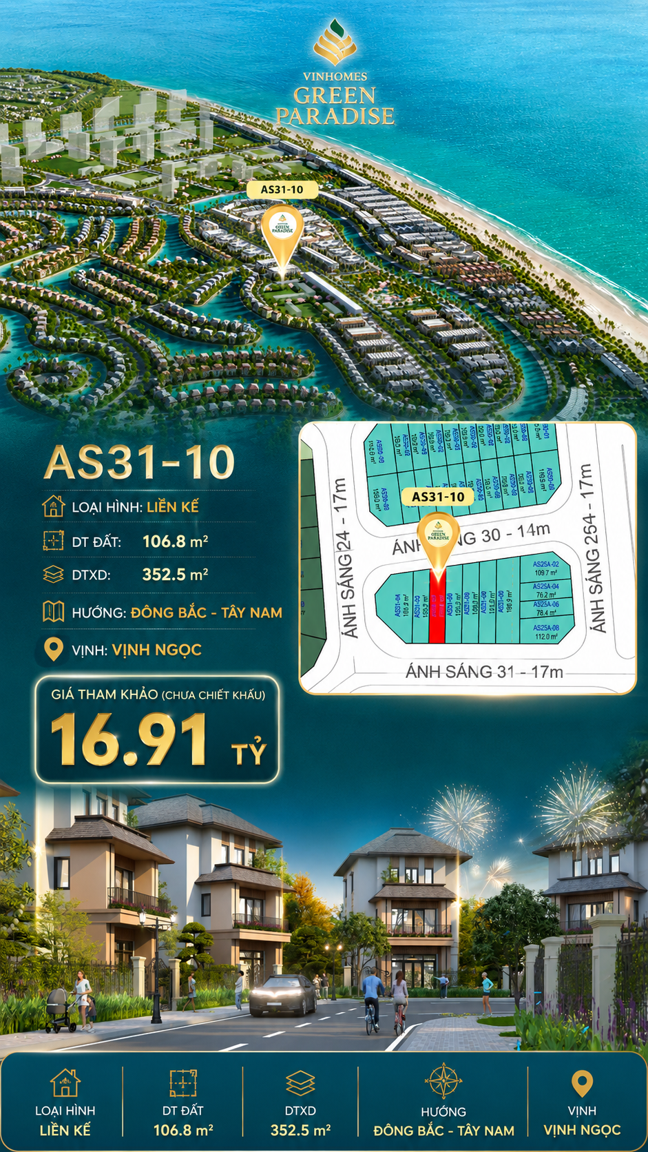 LIỀN KỀ ÁNH SÁNG 31 CĂN SỐ 10 GIÁ TỐT