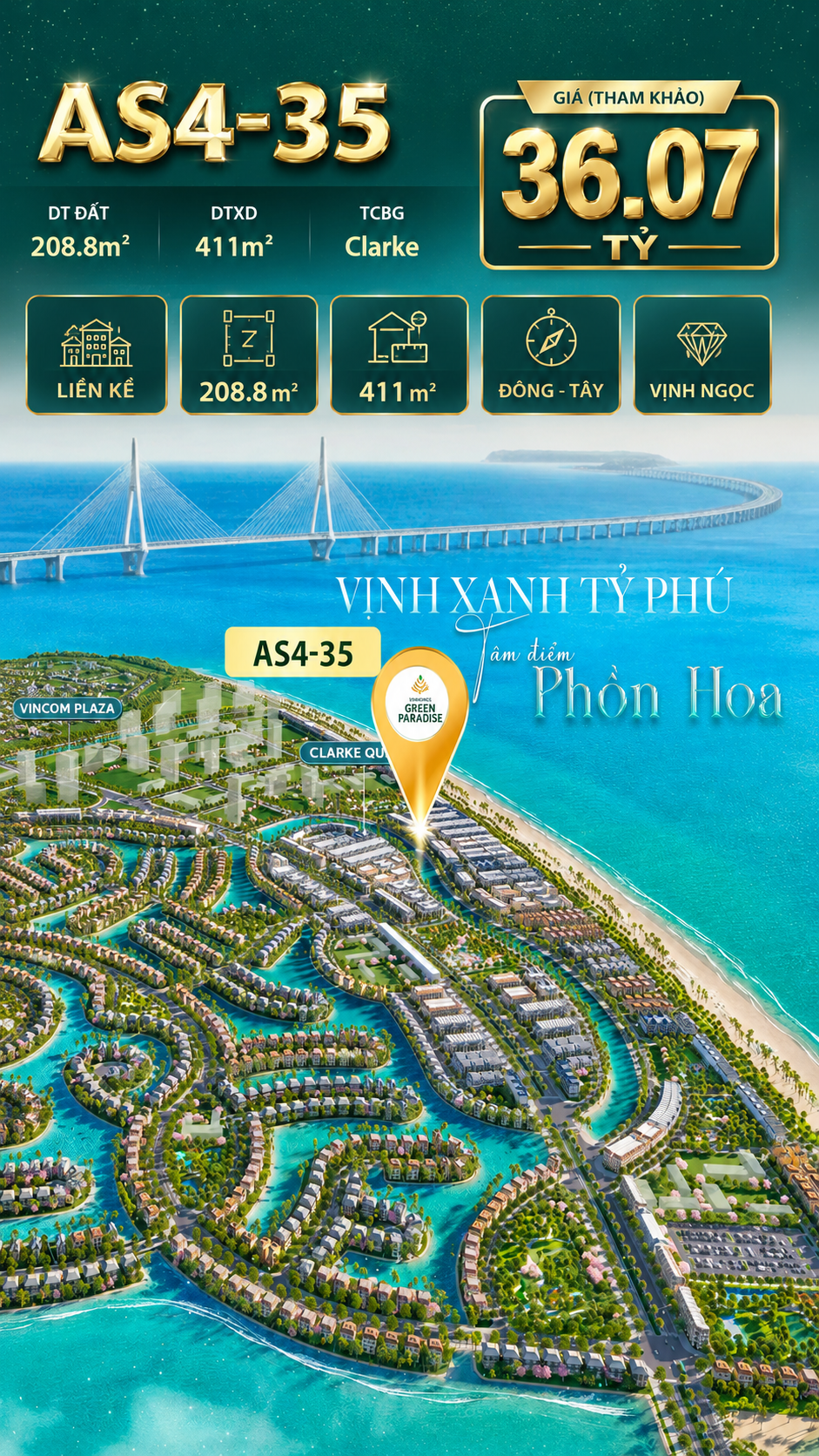 SONG LẬP AS4-35 MẶT BIỂN LAGOOL PHÍA SAU NHÀ