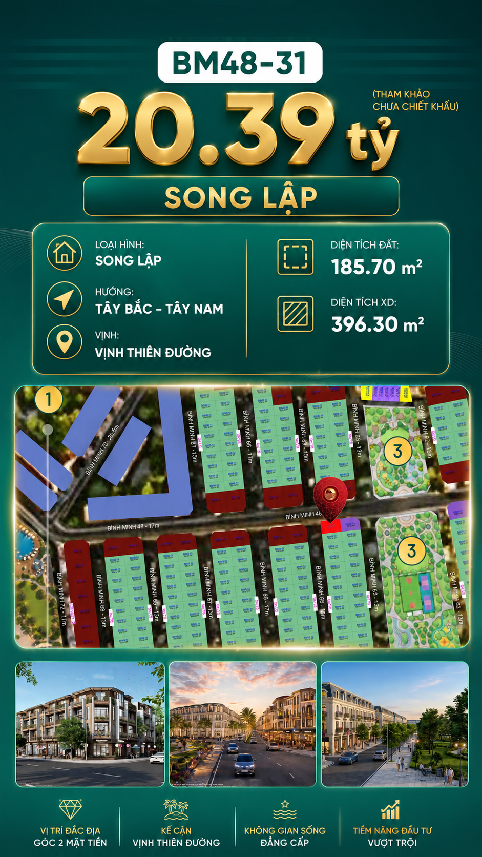 Biệt Thự Song Lập BM48-31 Vinhomes Global Gate Hạ Long 20.39 tỷ