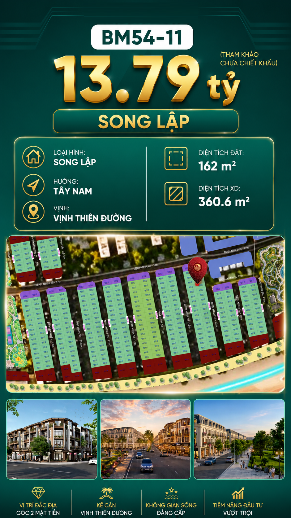 Biệt Thự Song Lập BM54-11 Vinhomes Global Gate Hạ Long 13.79 tỷ
