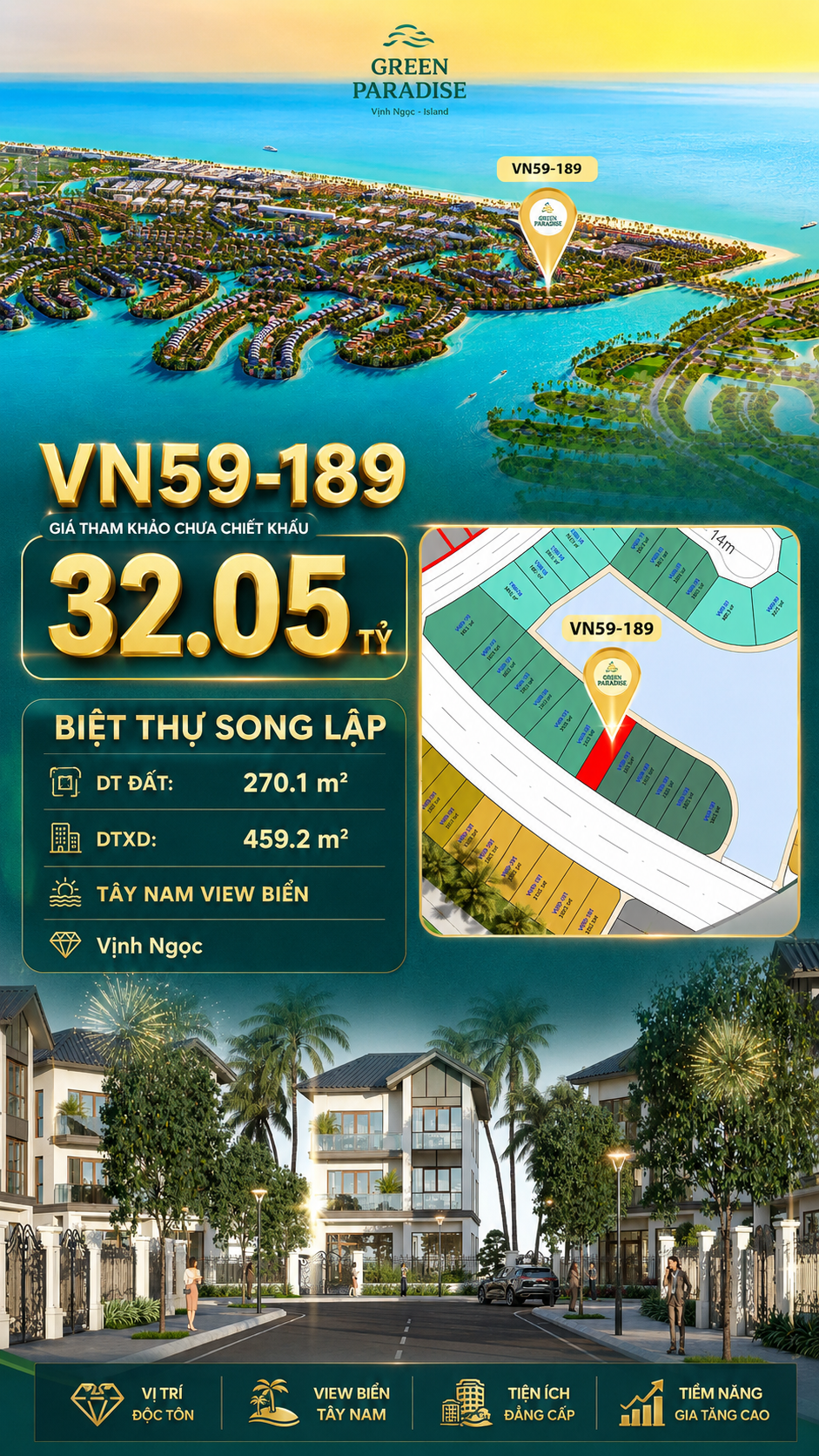 Song lập VN59-189 - View biển Tây Nam Vịnh Ngọc