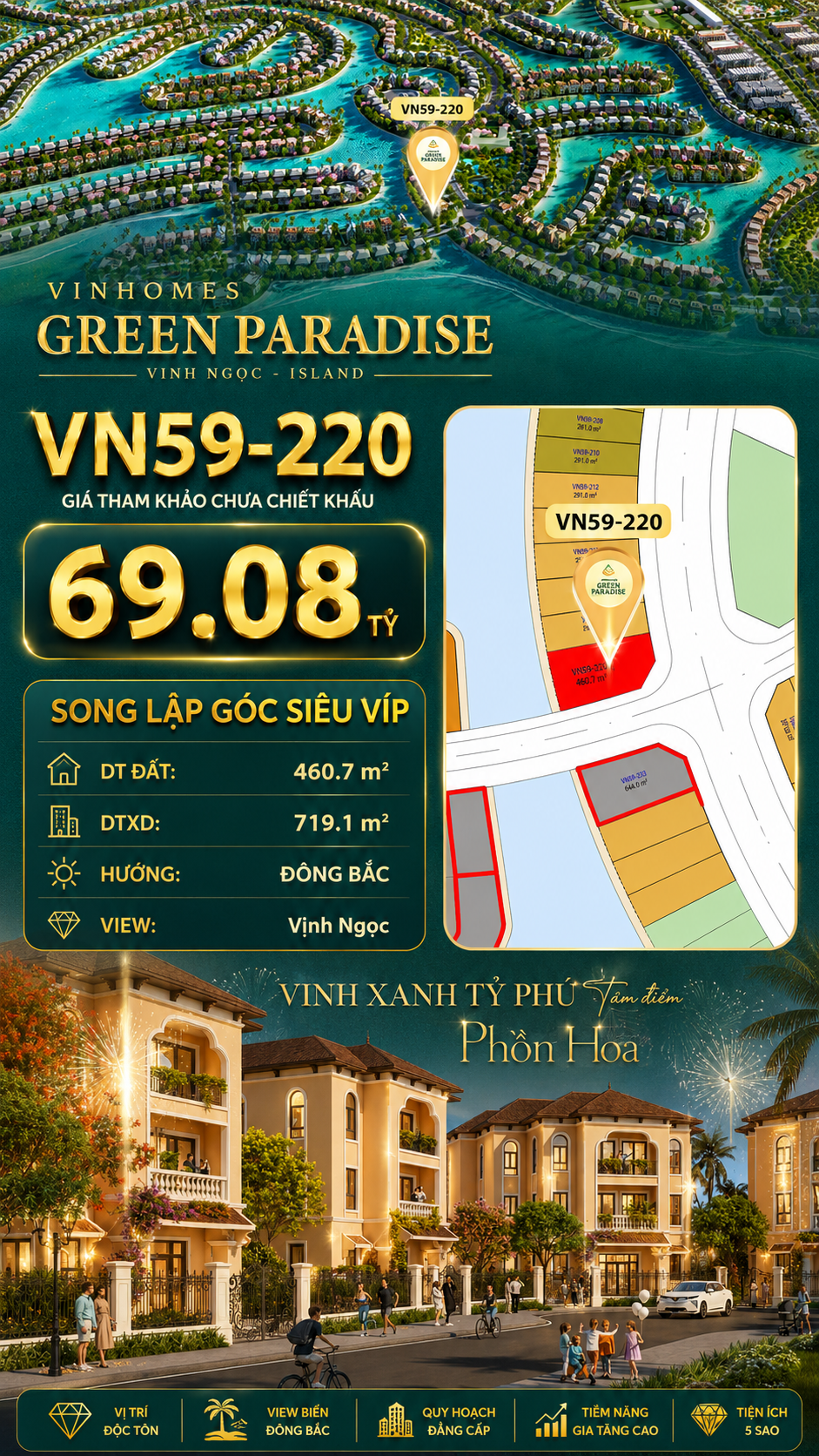 Song lập góc siêu víp VN59-220 - View Vịnh Ngọc