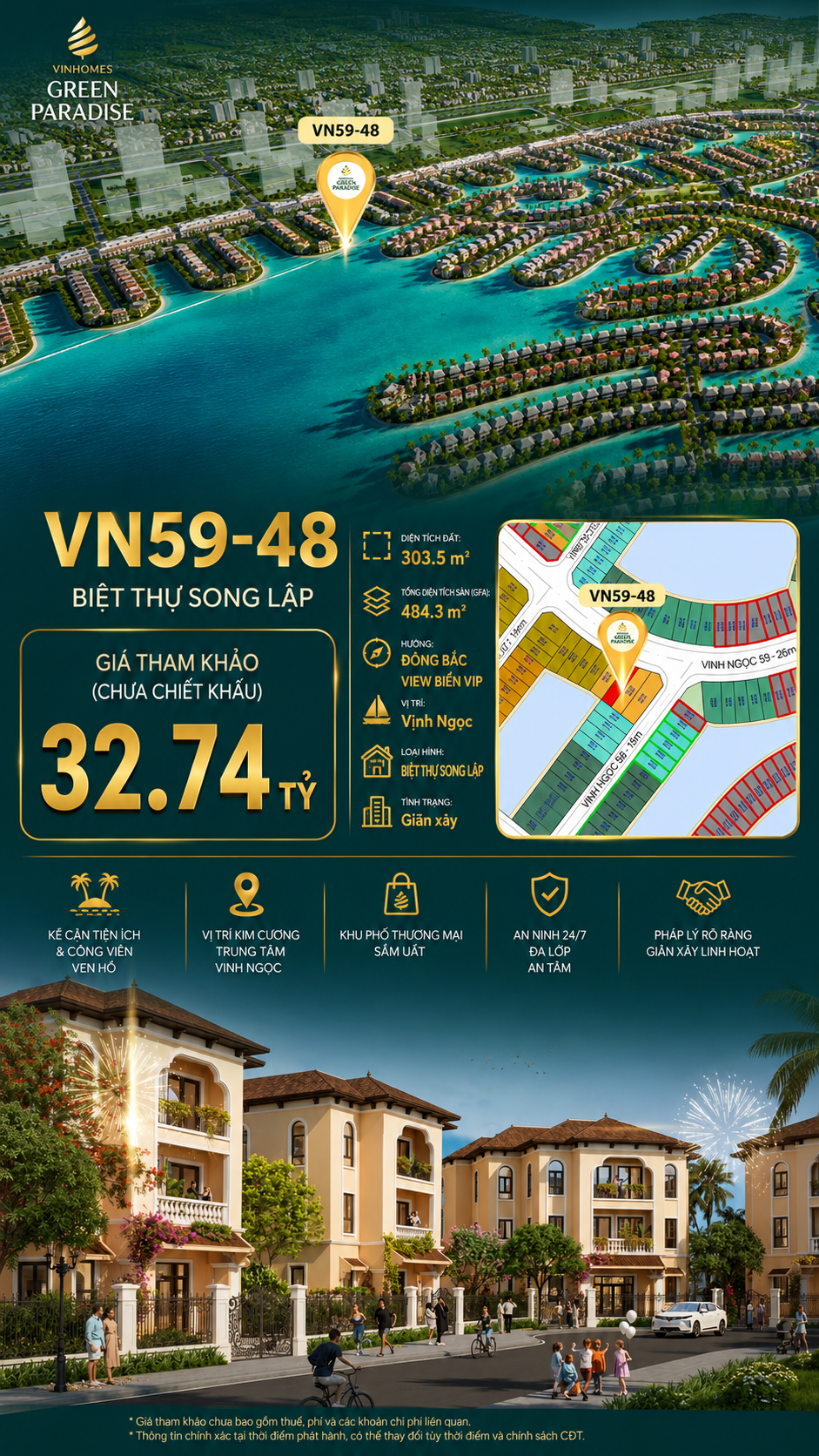 Song lập Vịnh Ngọc VN59-48 Green Paradise Cần Giờ - View biển VIP