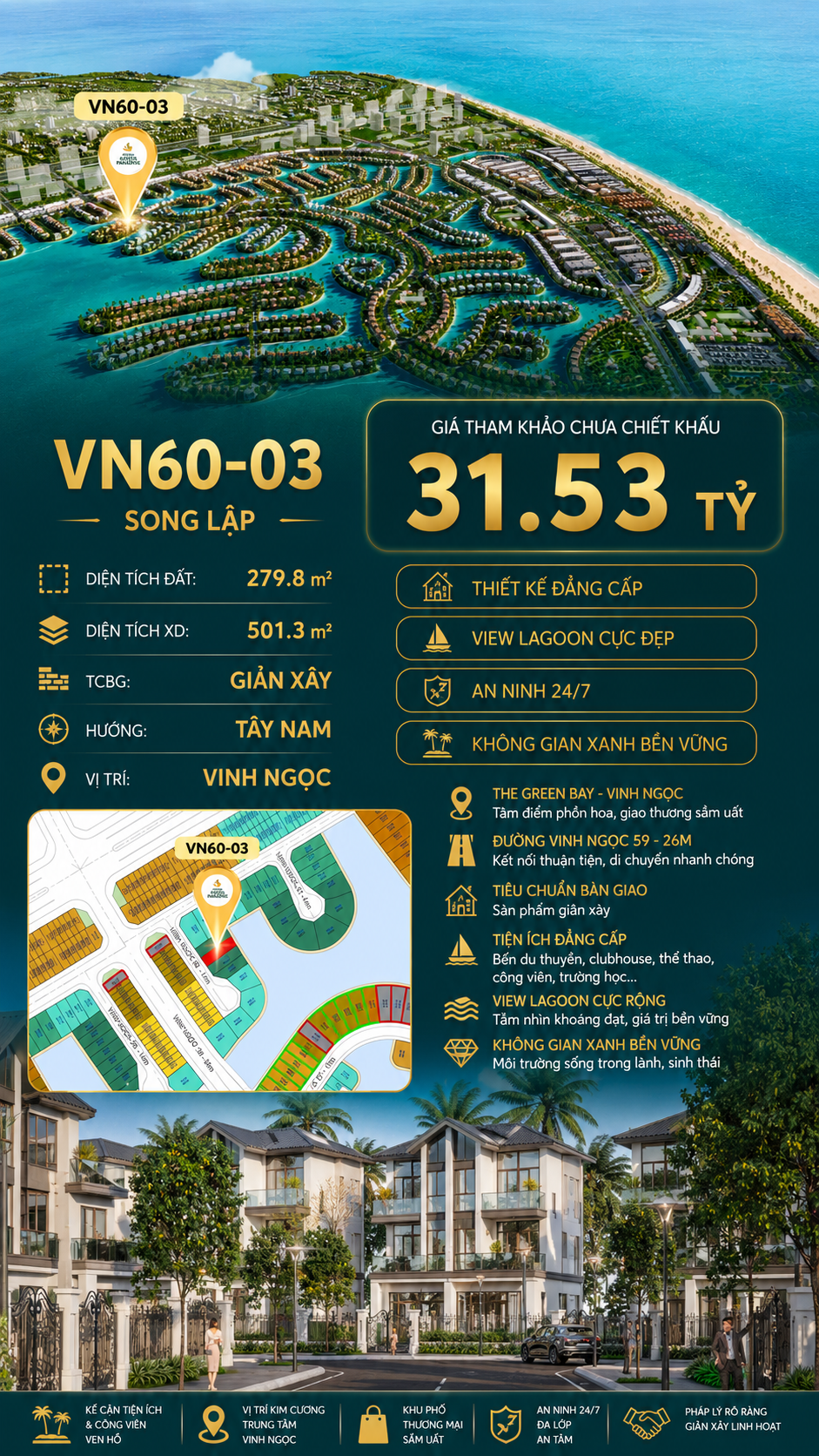 Song lập VN60-03 – view Lagoon cực rộng, giá 31.53 tỷ