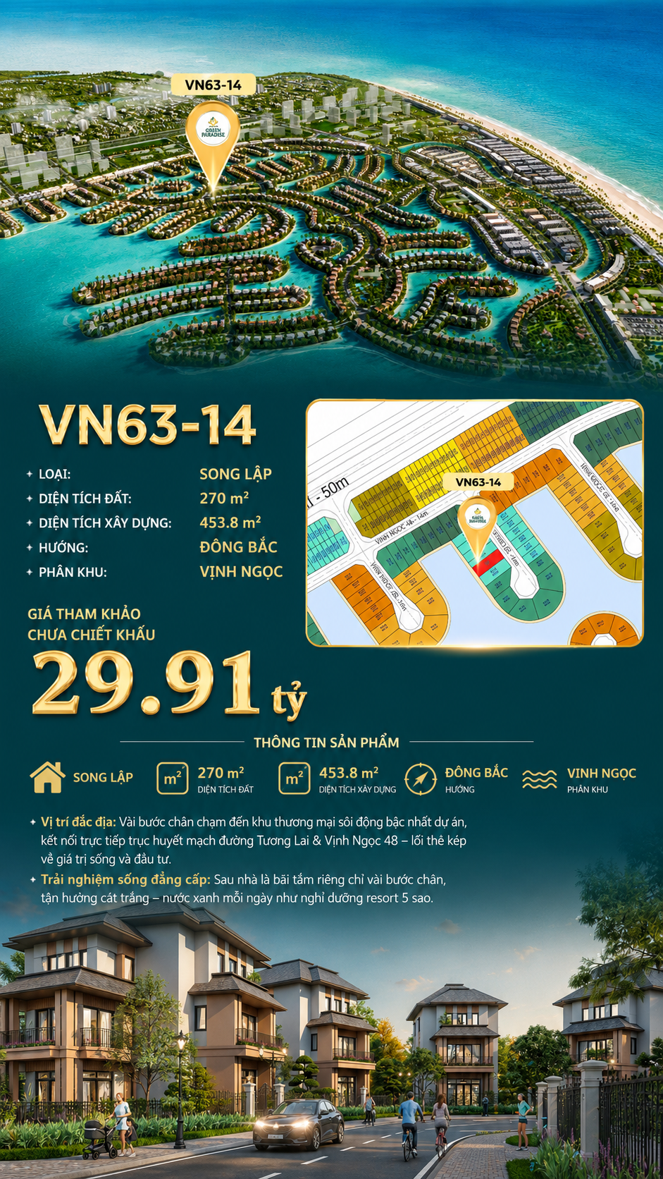 Song lập VN63-14 view biển hồ 800ha, giá 29.91 tỷ giá tốt