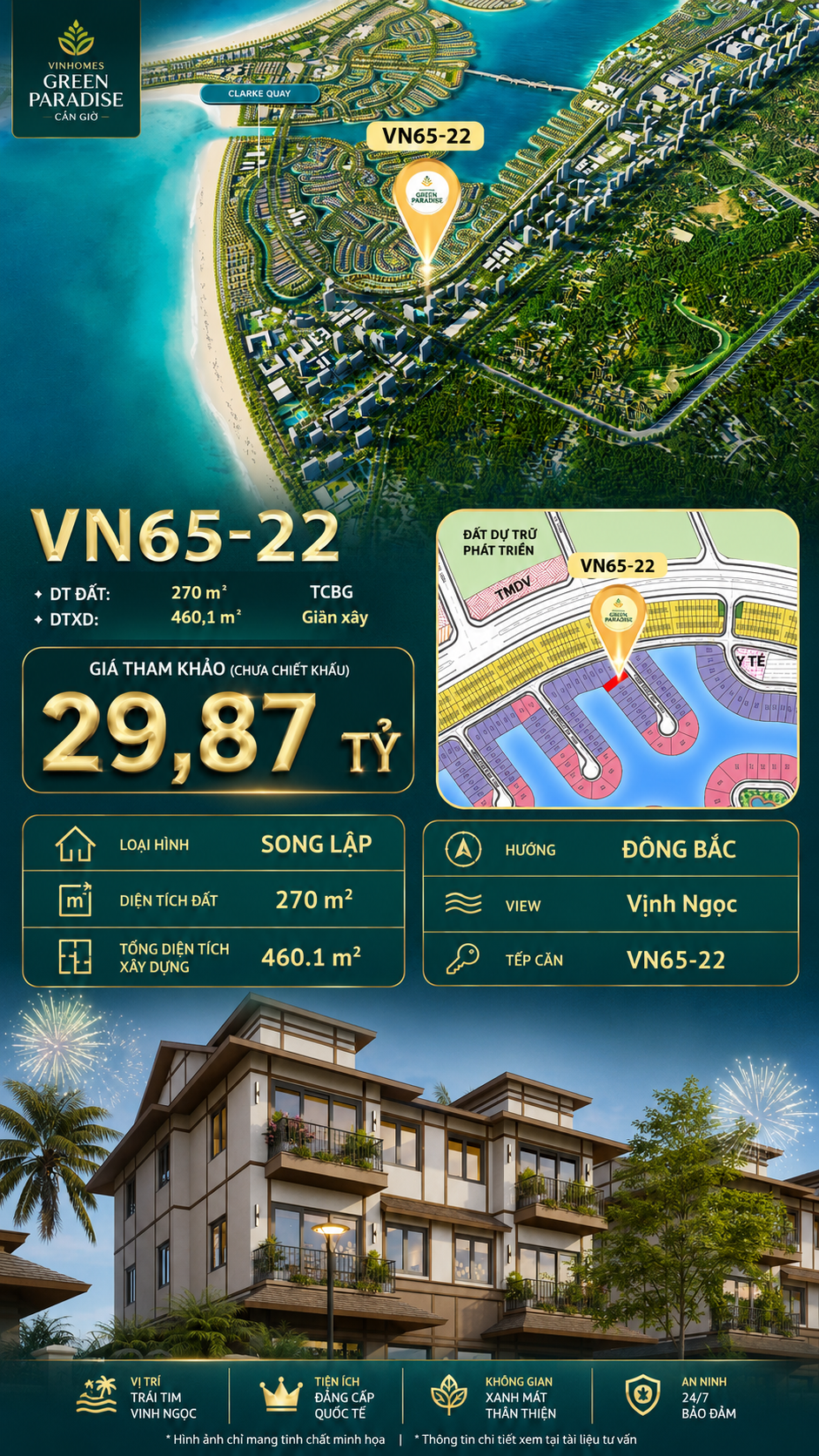 Song lập VN65-22 view biển hồ 800ha, giá 29.87 tỷ vị trí đẹp