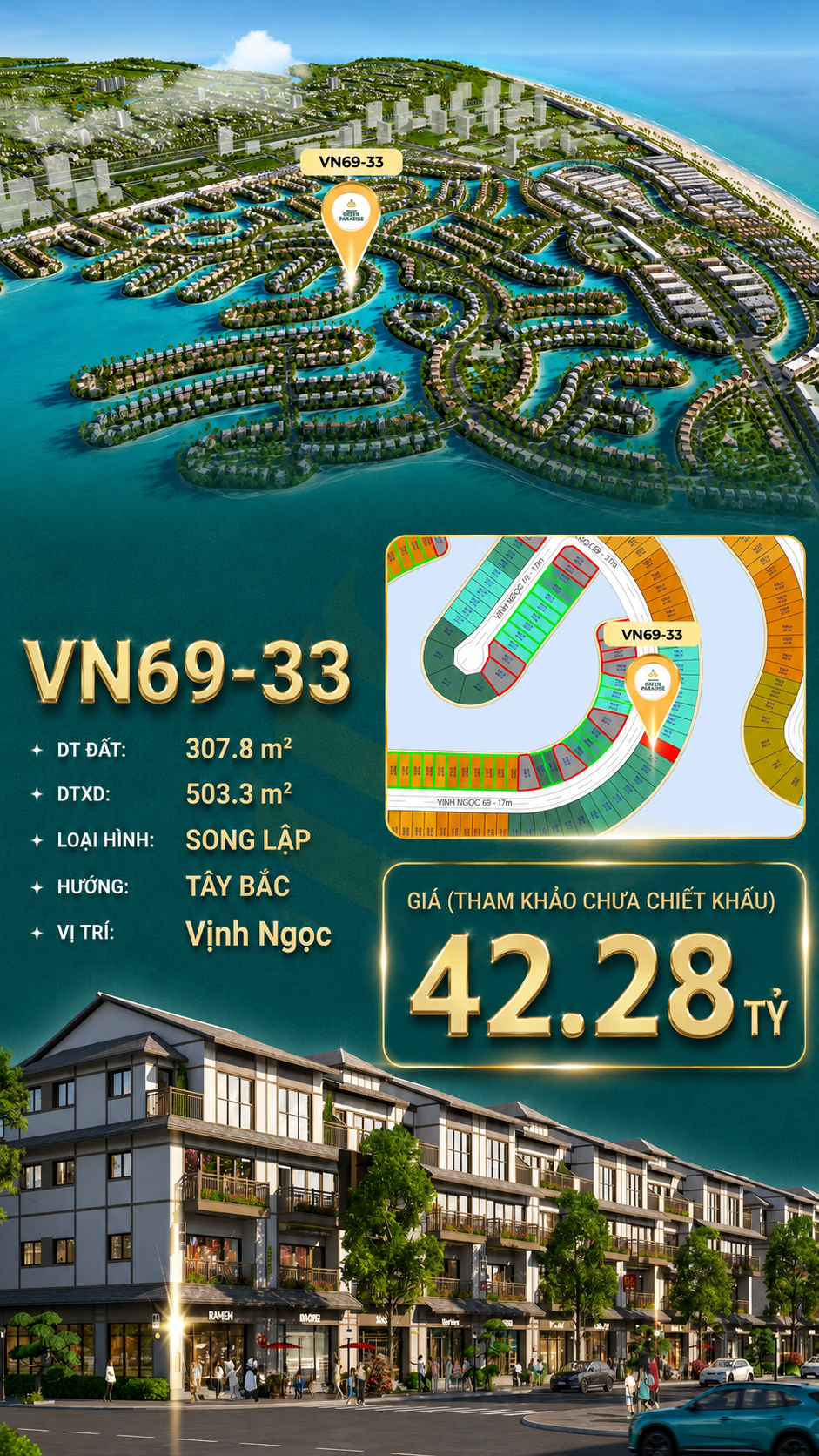 Song lập VN69-33 view biển rộng sau nhà, giá 42.28 tỷ