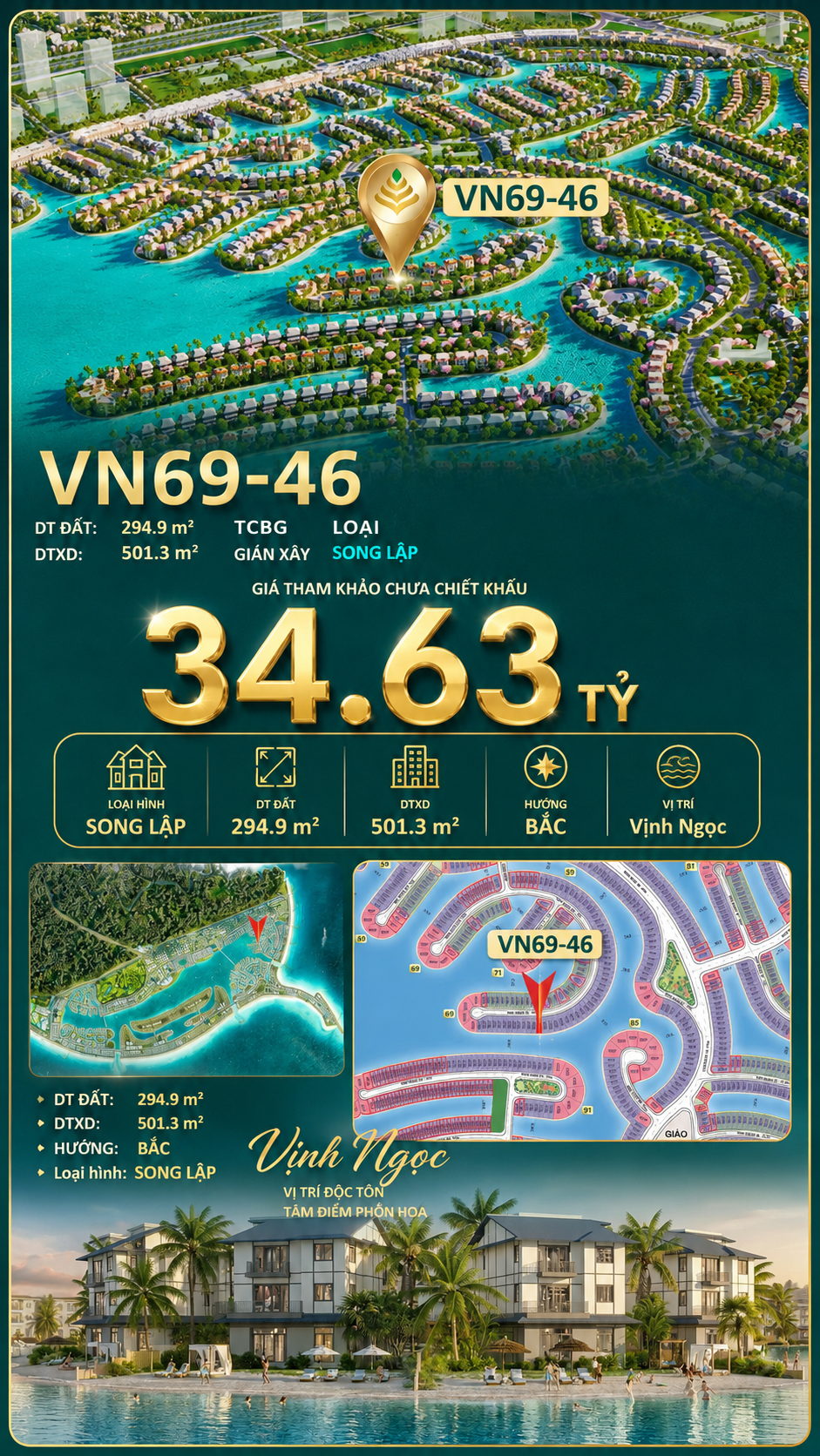 Song lập VN69-46 view biển rộng sau nhà, giá 34.63 tỷ