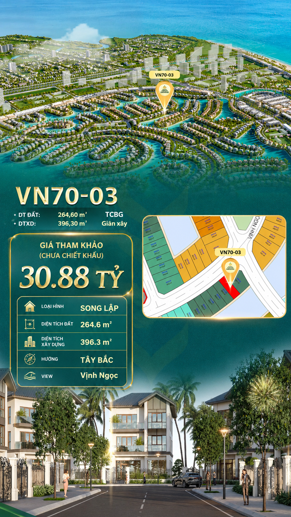 Song lập VN70-03 view biển rộng sau nhà, giá 30.88 tỷ