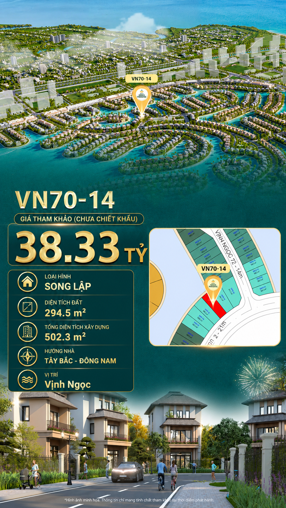 Song lập VN70-14 view biển rộng sau nhà, giá 38.33 tỷ