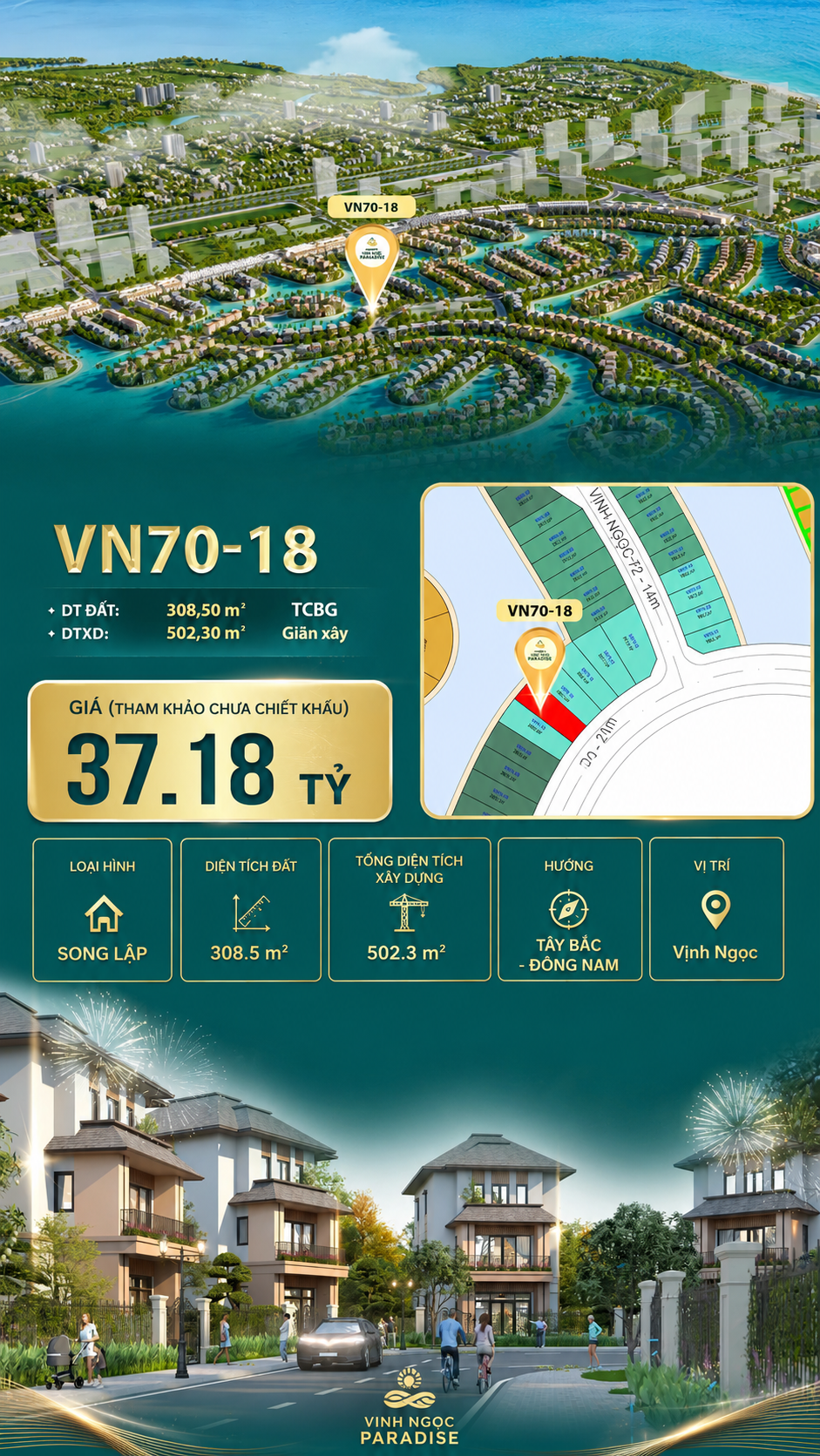 Song lập VN70-18 view biển rộng sau nhà, giá 37.18 tỷ