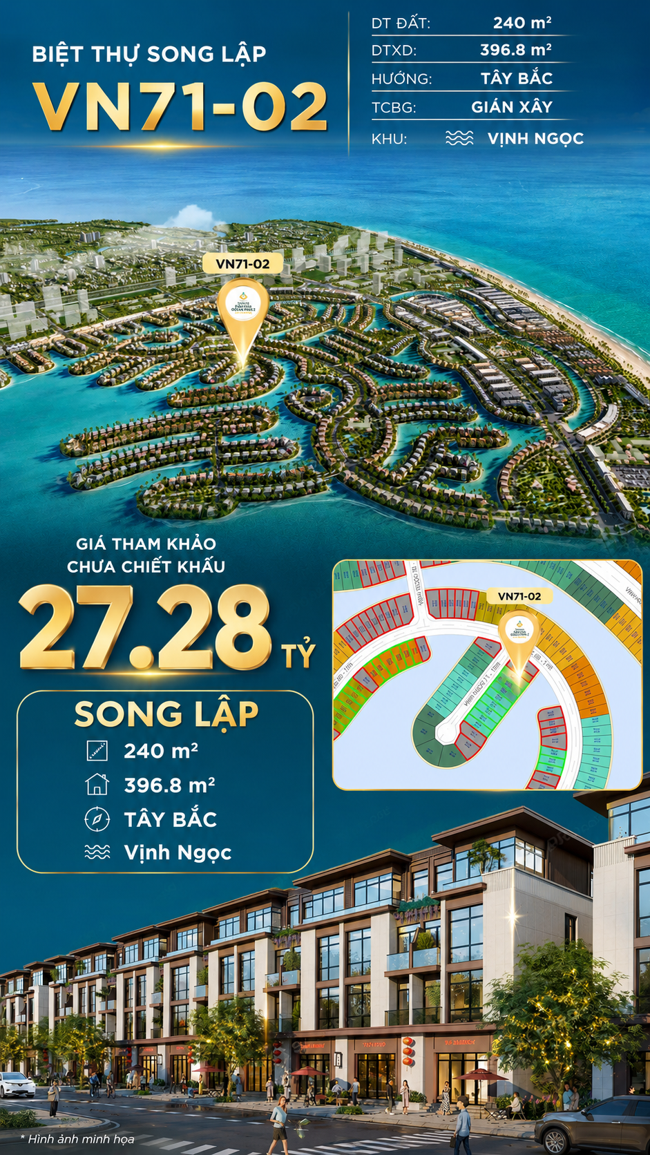 Song lập VN71-02, view biển rộng sau nhà, giá 27.28 tỷ