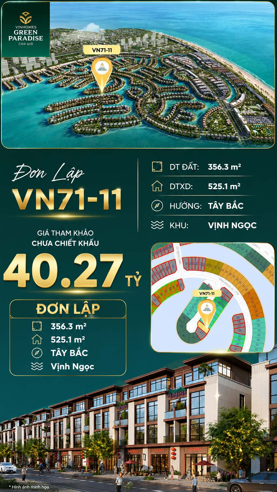 Đơn lập VN71-11 view biển rộng sau nhà, giá 40.27 tỷ