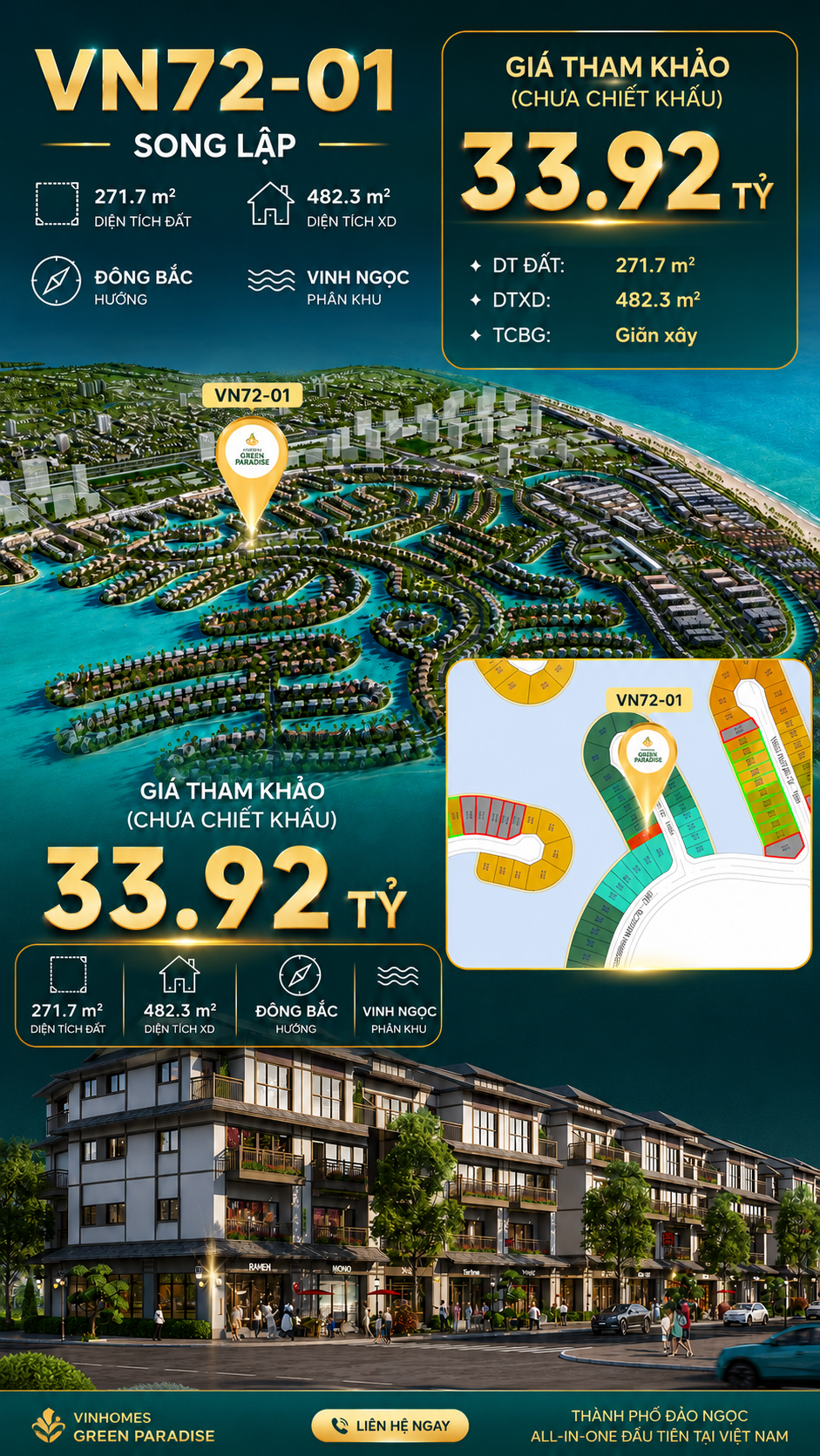 Song lập VN72-01, view biển rộng sau nhà, giá 33.92 tỷ