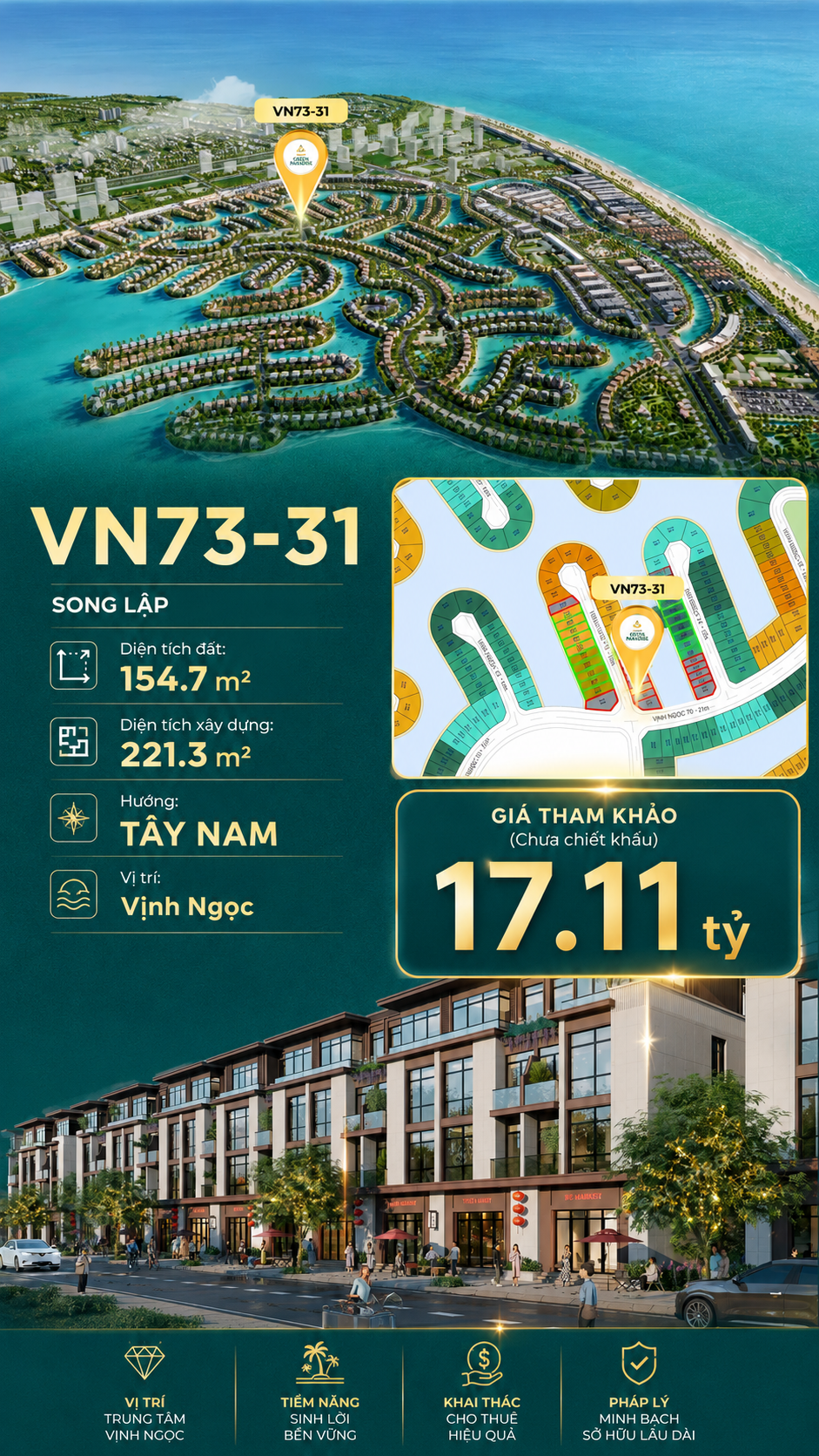 Song lập VN73-31, view biển rộng sau nhà, giá 17.11 tỷ