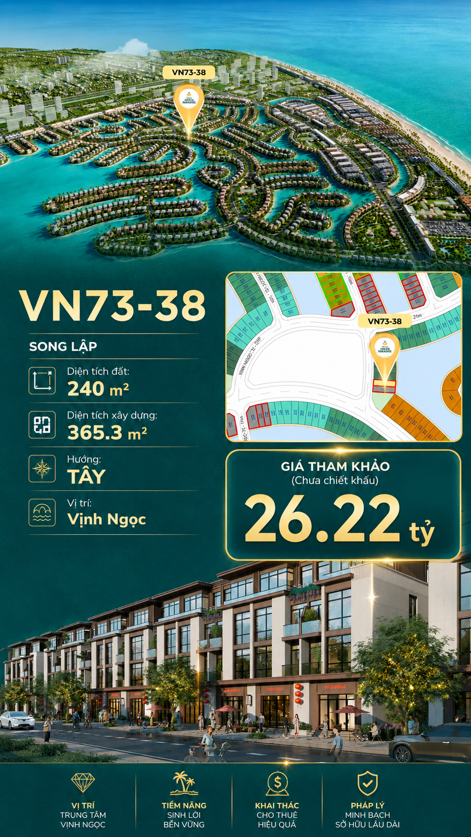 Song lập VN73-38, view biển rộng sau nhà, giá 26.22 tỷ