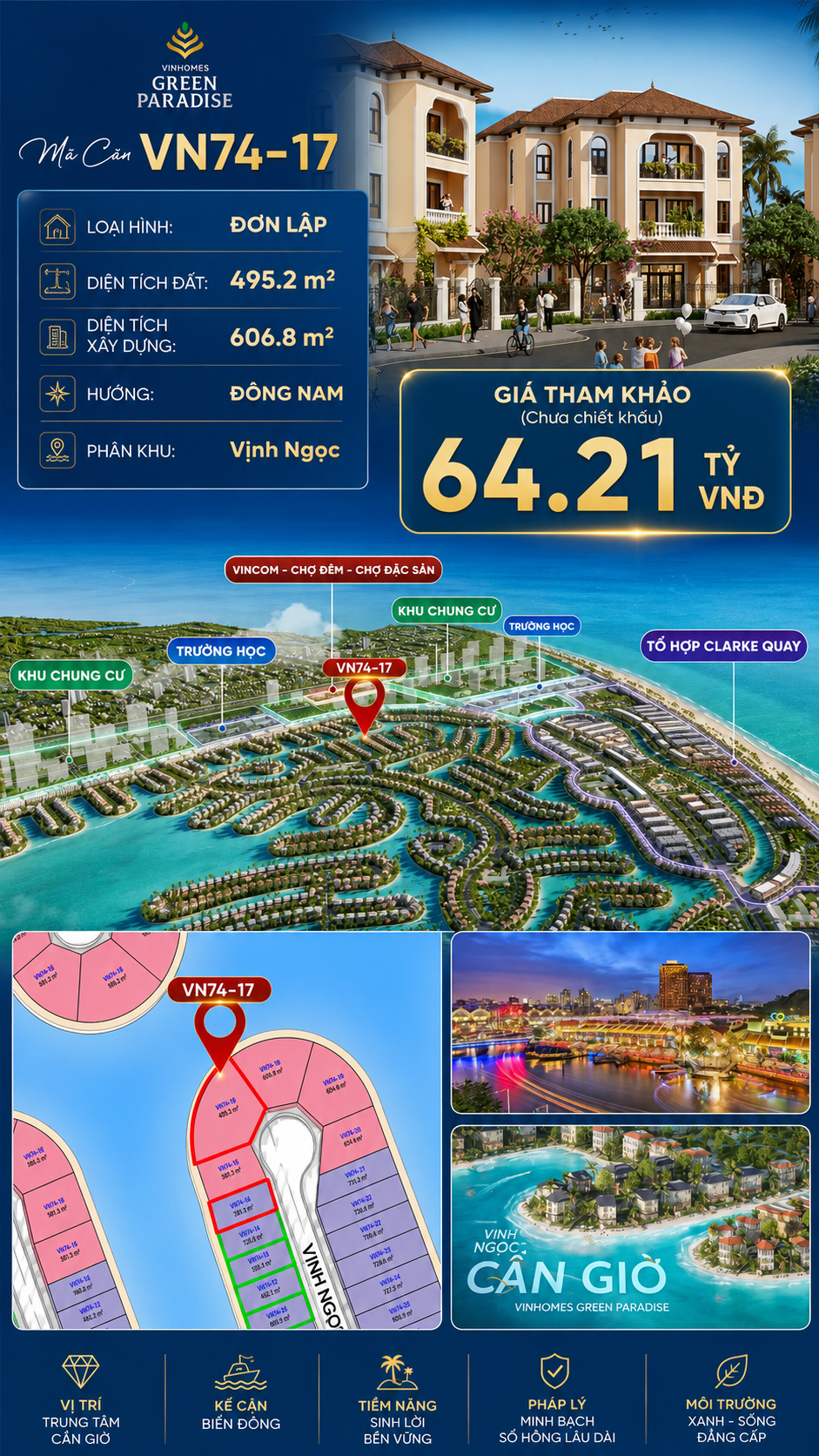 Đơn lập VN74-17 view biển rộng sau nhà, giá 64.21 tỷ