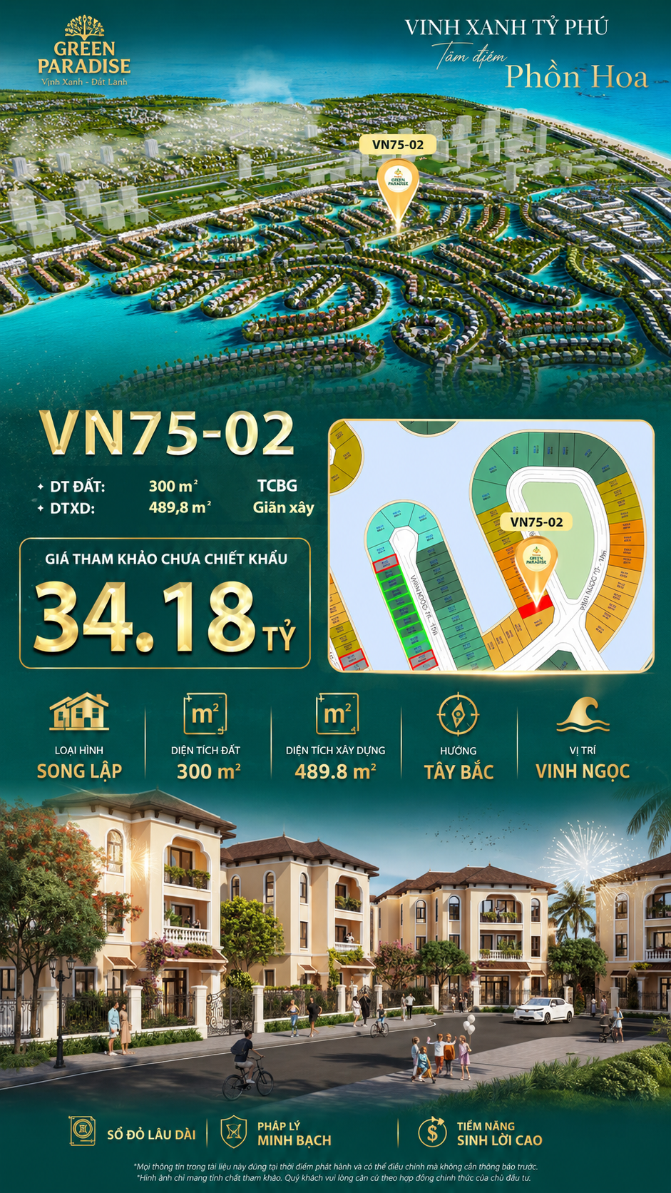 Song lập VN75-02 view biển rộng sau nhà, giá 34.18 tỷ