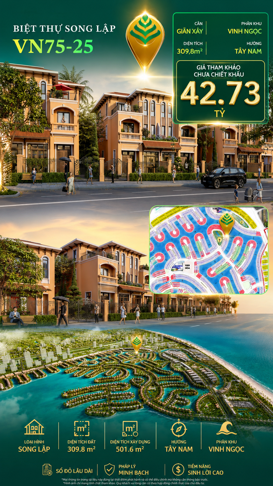 Song lập VN75-25 view biển rộng sau nhà, giá 42.73 tỷ