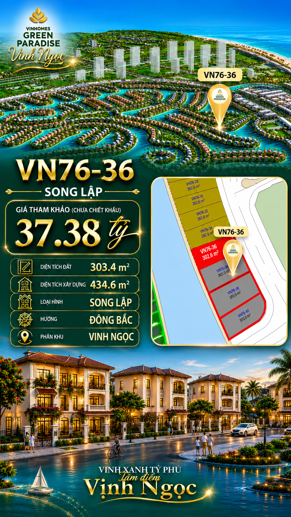 Song lập VN76-36, view biển rộng sau nhà, giá 37.38 tỷ
