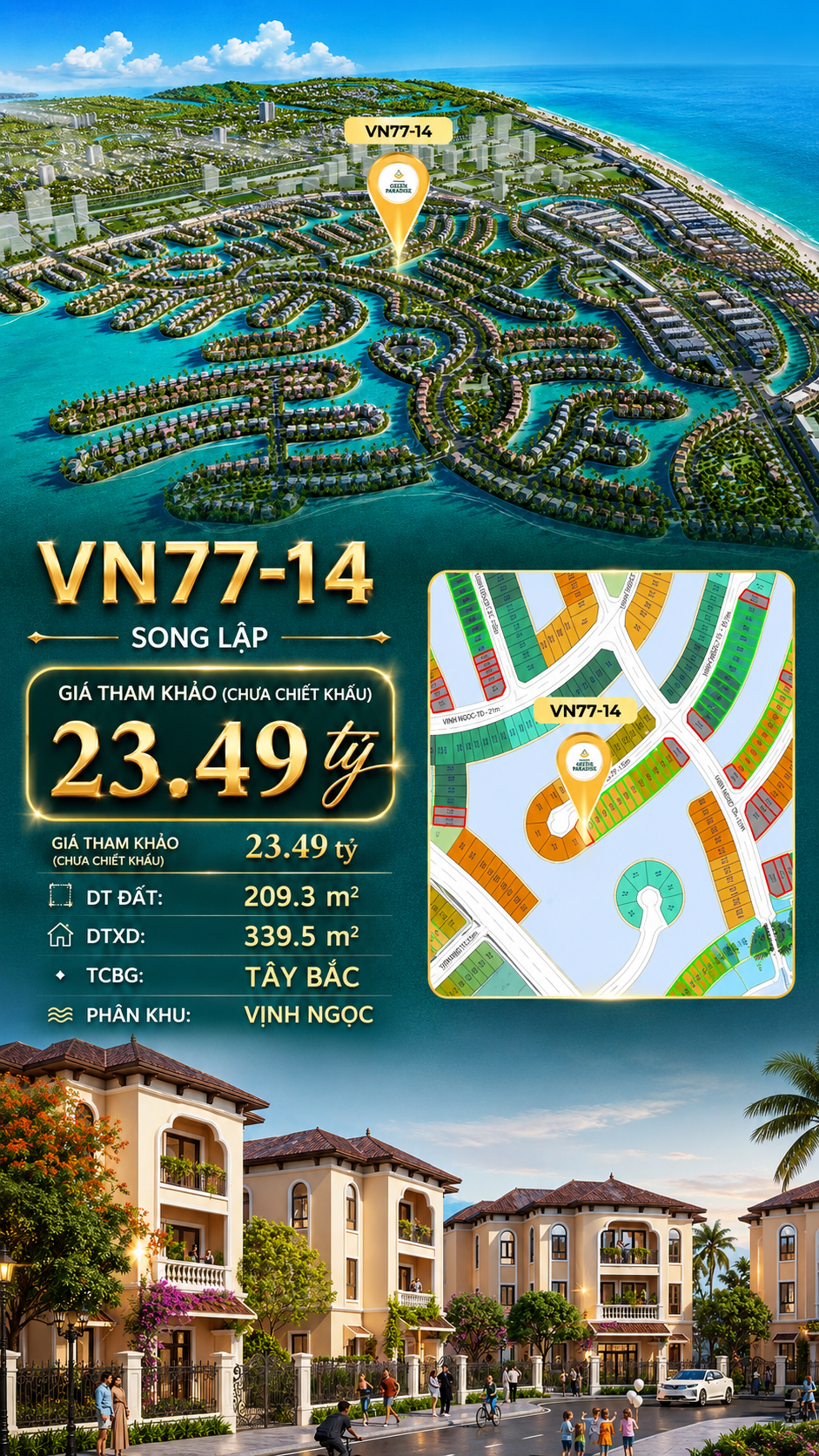 Song lập VN77-14, view biển rộng sau nhà, giá 23.49 tỷ
