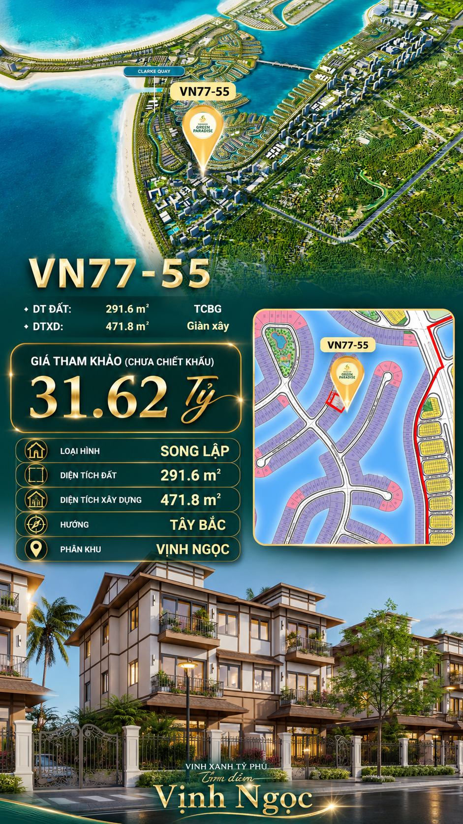 Song lập VN77-55 view biển rộng sau nhà, giá 31.62 tỷ
