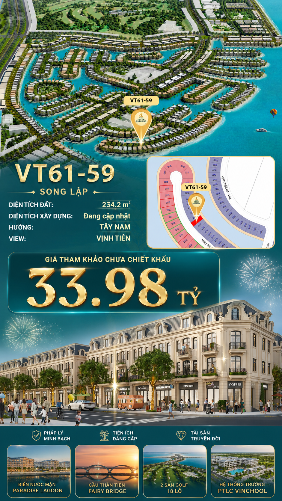Song lập VT61-59 Vịnh Tiên 33.98 tỷ - Paradise Lagoon View