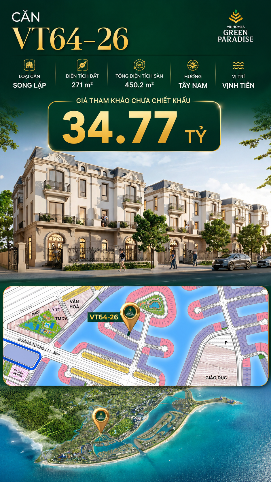 Song lập VT64-26 vịnh biển sau nhà Vịnh Tiên 34.77 tỷ 