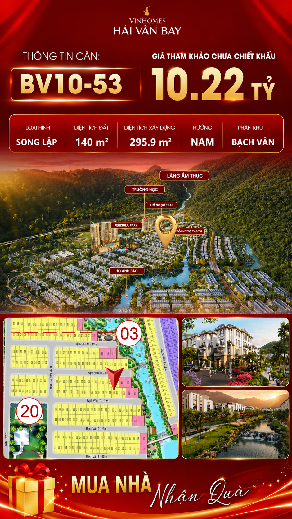 Biệt Thự Song Lập BV10-53 Vinhomes Hải Vân Bay Giá 10,22 Tỷ