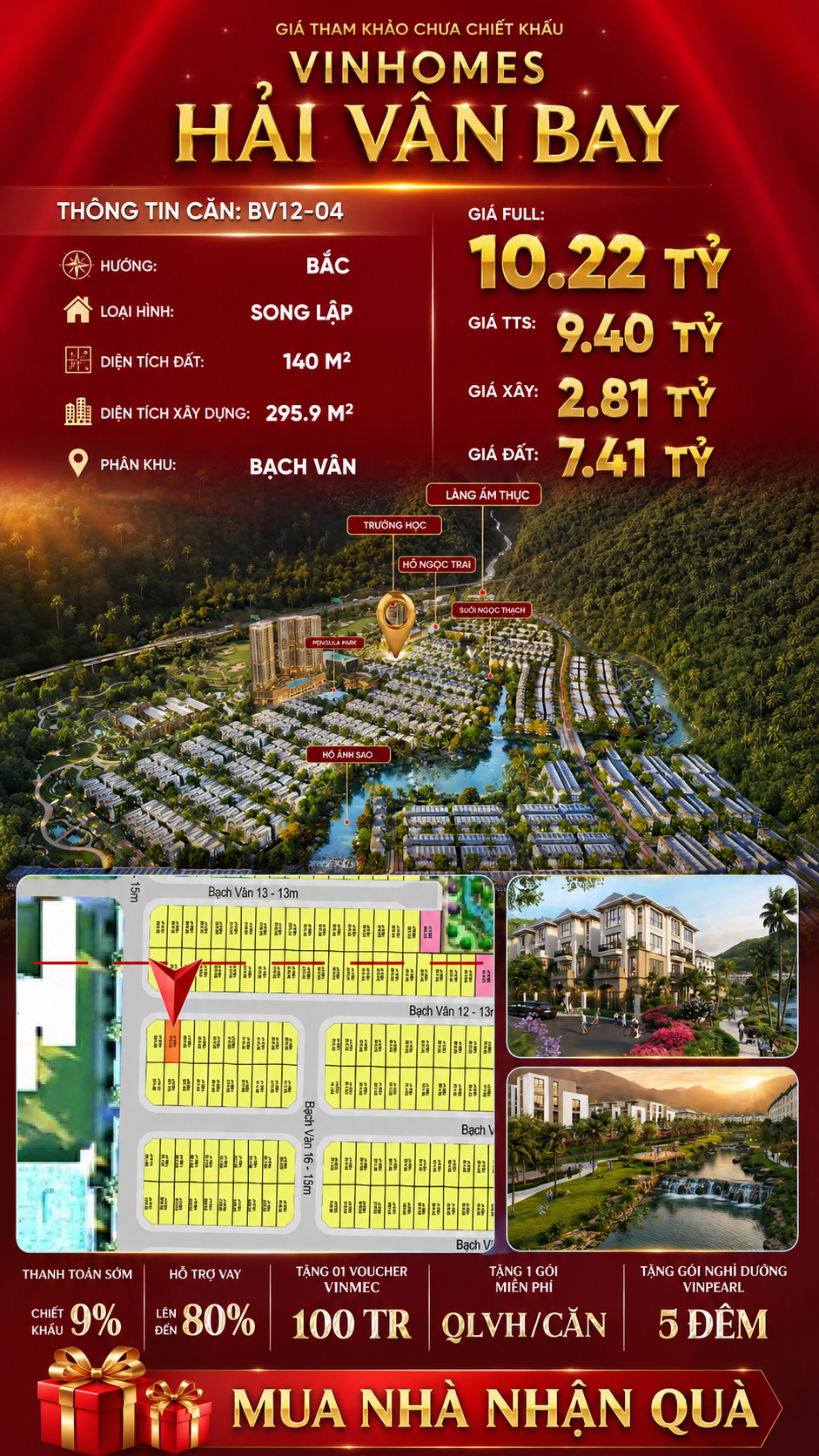Biệt Thự Song Lập BV12-04 Vinhomes Hải Vân Bay Giá 10,22 Tỷ
