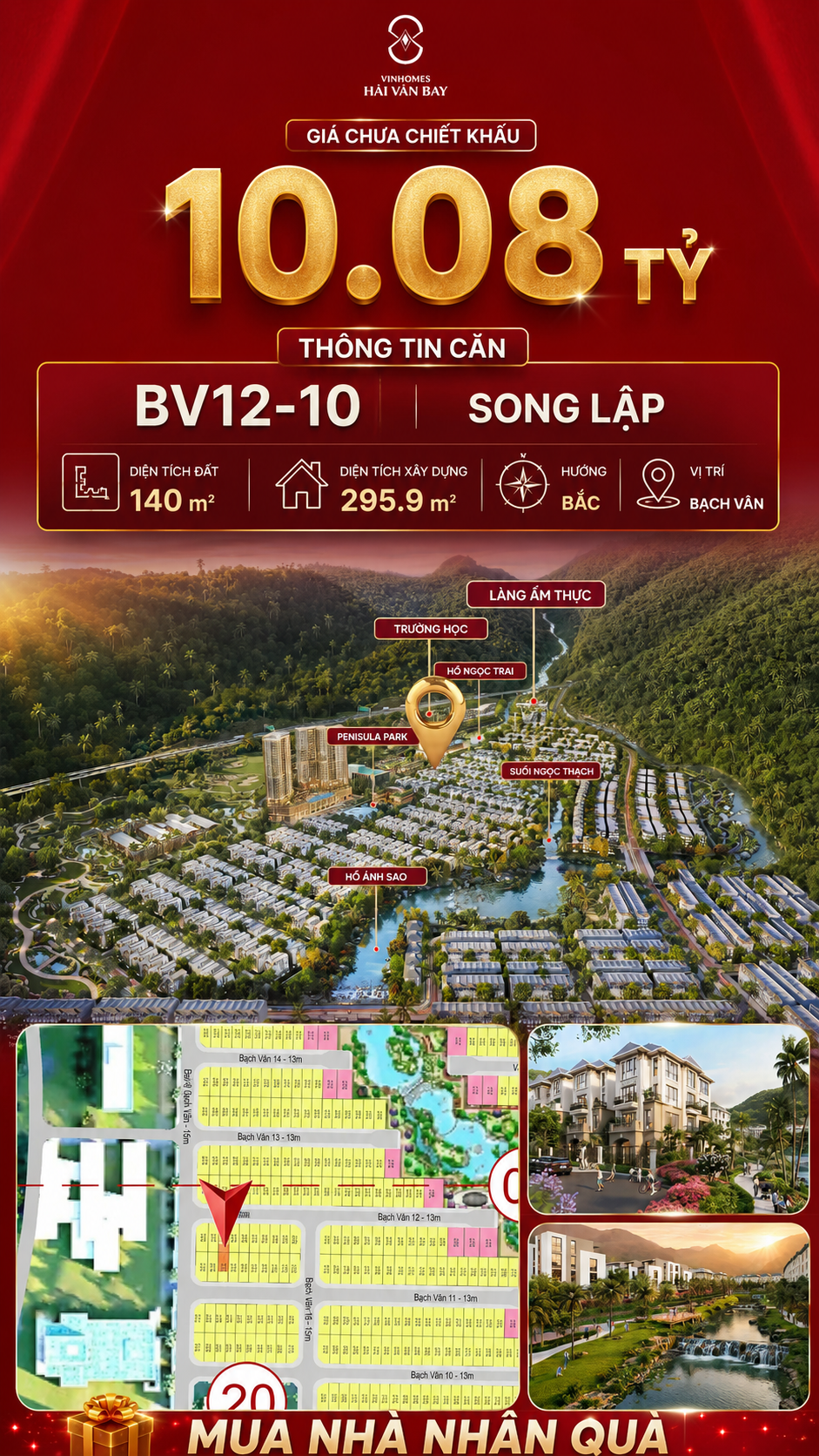 Biệt Thự Song Lập BV12-10 Vinhomes Hải Vân Bay Giá Chỉ 10,08 Tỷ