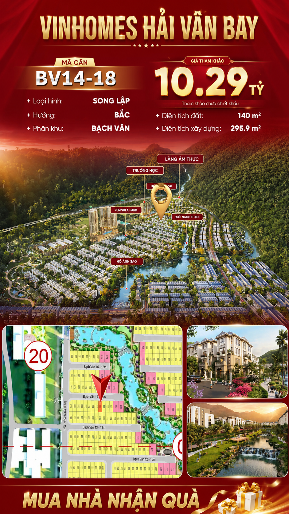 Biệt Thự Song Lập BV14-18 Vinhomes Hải Vân Bay Giá 10,29 Tỷ