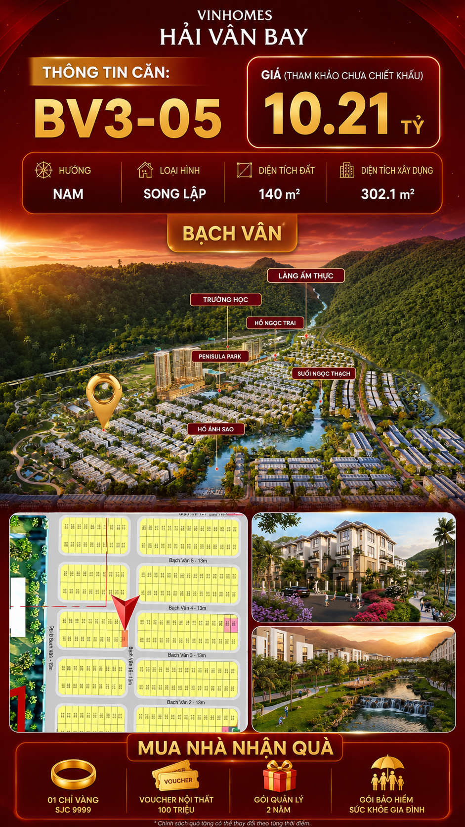Bán Biệt Thự Song Lập BV3-05 Vinhomes Hải Vân Bay Giá 10,21 Tỷ