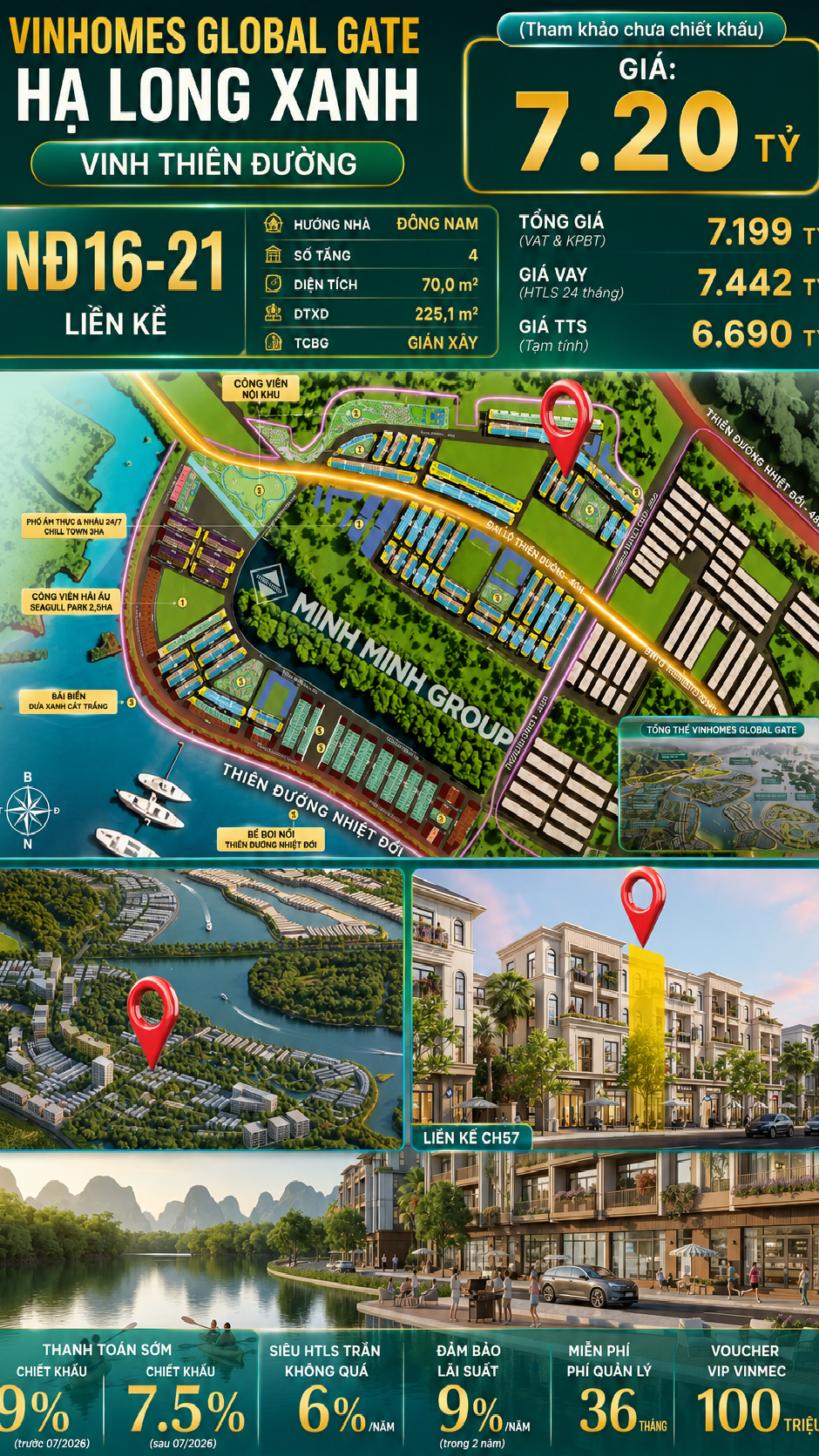 Liền Kề NĐ16-21 Vinhomes Global Gate Hạ Long Xanh 7.2 tỷ
