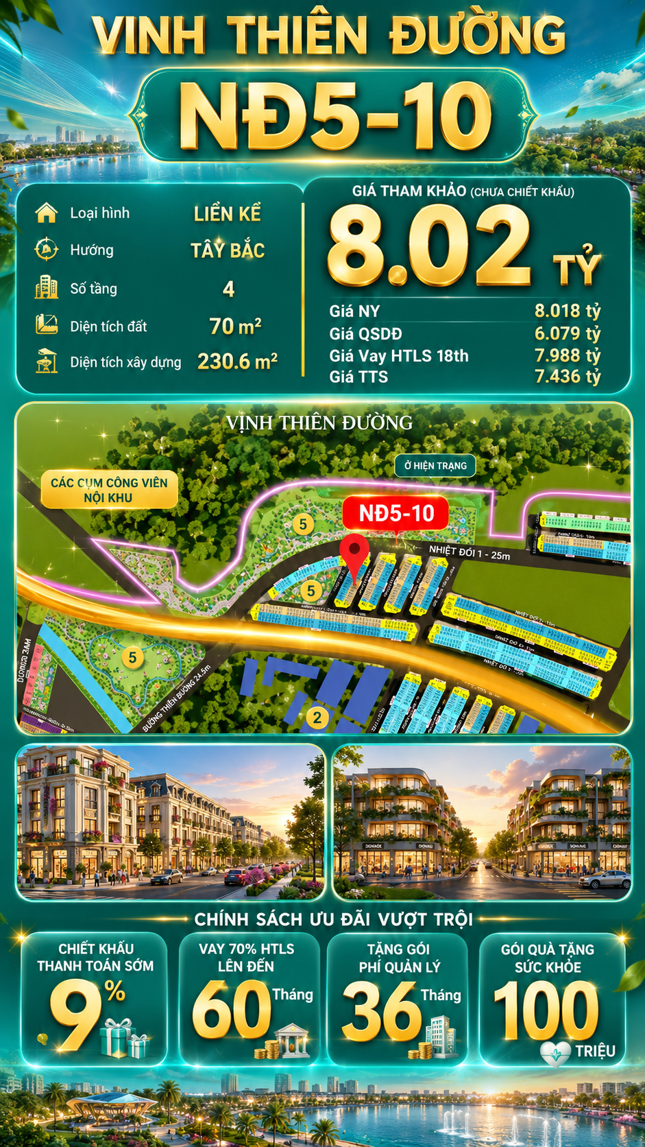 Liền Kề 4 Tầng NĐ5-10 Vinhomes Global Gate Hạ Long 8.02 tỷ