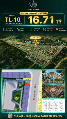 Biệt thự song lập TL-10 GLOBAL PARK Vinhomes Sài Gòn Park Giá 16.71 Tỷ