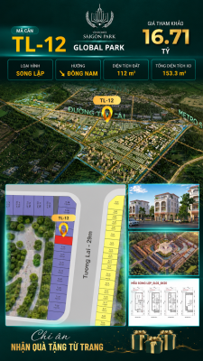 Biệt thự song lập TL-12 GLOBAL PARK Vinhomes Sài Gòn Park Giá 16.71 Tỷ