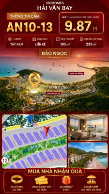 Bán Liền Kề AN10-13 Vinhomes Hải Vân Bay Giá 9,87 Tỷ
