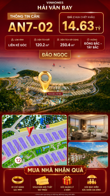 Bán Nhà Góc AN7-02 Vinhomes Hải Vân Bay Giá Chỉ 14,63 Tỷ