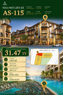 SHOPHOUES AS-115 VỊNH NGỌC CĂN GÓC 2 MẶT TIỀN