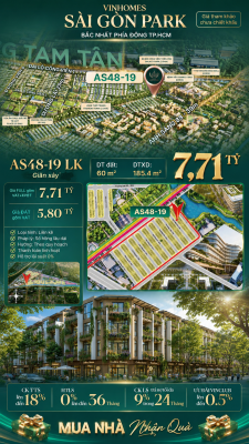 Nhà phố liền kề Vinhomes Sài Gòn Park AS48-19 giá 7.71 Tỷ