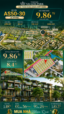 Nhà phố liền kề Vinhomes Sài Gòn Park AS50-30 giá 9.86 Tỷ
