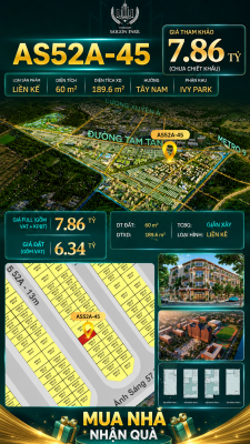 Nhà phố liền kề Vinhomes Sài Gòn Park AS52A-45 giá 7.86 Tỷ