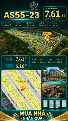 Nhà phố Vinhomes Sài Gòn Park AS55-23 giá 7.61 tỷ