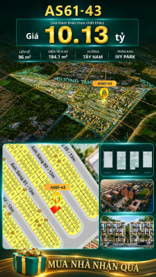 Nhà phố Vinhomes Sài Gòn Park AS61-43 giá 10.13 tỷ