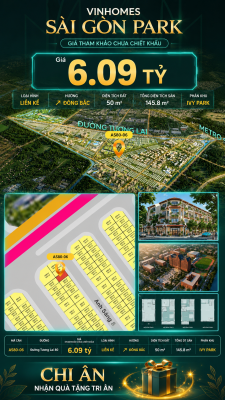 Nhà phố AS80-06 Ivy Park Vinhomes Sài Gòn Park Giá 6.09 Tỷ 50m²