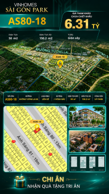 Nhà phố AS80-18 Ivy Park Vinhomes Sài Gòn Park Giá 6.31 Tỷ 50m²