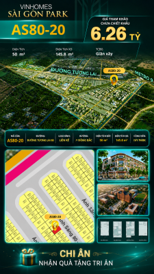 Nhà phố AS80-20 Ivy Park Vinhomes Sài Gòn Park Giá 6.26 Tỷ 50m²
