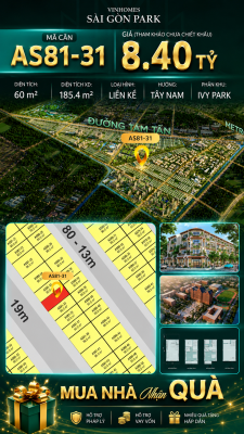 Nhà phố Vinhomes Sài Gòn Park AS81-31 giá 8.4 tỷ