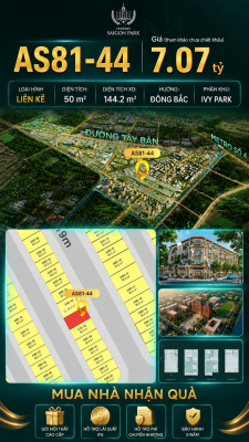 Nhà phố Vinhomes Sài Gòn Park AS81-44 giá 7.07 tỷ